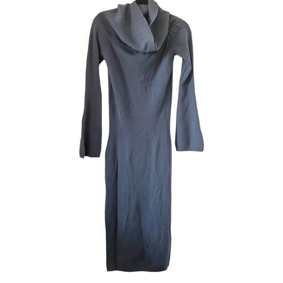 Naadam Cashmere Wool Blend Knit Dress In Slate Blue Size M - Picture 6 of 16